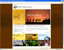 Screen shot of new Peace Corps Teens homepage.