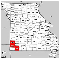 Map of Declared Counties for Disaster 1760