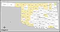 Map of Declared Counties for Disaster 1775