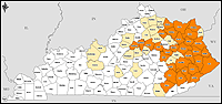 Map of Declared Counties for Disaster 1454