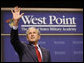President George W. Bush waves to cadets as he concludes his remarks Tuesday, Dec. 9, 2008, at the United States Military Academy in West Point, N.Y.  White House photo by Eric Draper