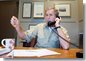 President George W. Bush discusses developments in the Middle East during a phone call with Saudi Crown Prince Abdullah, Saturday morning, March 30, 2002 at the Bush Ranch in Crawford, Texas. White House Photo by Eric Draper.