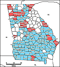 Map of Declared Counties for Disaster 1209