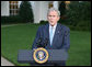 President George W. Bush delivers a statement at the White House Monday, Sept. 29, 2008, on Financial Rescue Legislation. Said the President, "This legislation deals with complex issues, and negotiators were asked to address them in a very short period of time. I appreciate the leadership of members on both sides of the aisle, who came together when our nation was counting on them. Negotiations are sometimes difficult, but their hard work and cooperation paid off." White House photo by Chris Greenberg