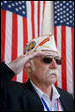 Veteran Lloyd Gibbs of the Army/Navy Union USA salutes Tuesday, Nov. 11, 2008, during Veterans Day ceremonies at Arlington National Cemetery in Arlington, Va. White House photo by Eric Draper