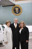 President George W. Bush presented the President’s Volunteer Service Award to Jane Cosco upon arrival in New York City on Thursday, November 13, 2008.  Cosco is the founder and volunteer director of Operation Goody Bag. To thank them for making a difference in the lives of others, President Bush honors a local volunteer when he travels throughout the United States.  He has met with more than 650 volunteers, like Cosco, since March 2002.