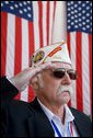 Veteran Lloyd Gibbs of the Army/Navy Union USA salutes Tuesday, Nov. 11, 2008, during Veterans Day ceremonies at Arlington National Cemetery in Arlington, Va. 
