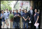 President George W. Bush stands with employees during a visit to Frager's Hardware store in the Capitol Hill neighborhood of Washington, D.C., Friday, May 5, 2006. White House photo by Eric Draper