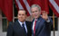 President George W. Bush and Italian Prime Minister Silvio Berlusconi stand together following their remarks at a joint press availability Monday, Oct. 13, 2008, at the White House. President Bush said, 