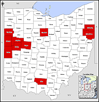 Map of Declared Counties for Disaster 1478