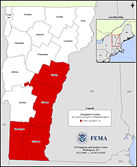 Map of Declared Counties for Disaster 1488