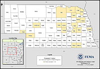 Map of Declared Counties for Disaster 1480