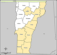 Map of Declared Counties for Disaster 1698