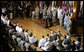 President George W. Bush addresses the medical personnel of Walter Reed Army Medical Center, Friday, March 30, 2007 in Washington, D.C., thanking them for providing extraordinary health care to the people who wear the uniform. President Bush also visited with patients and their family members on his visit to the medical facility. White House photo by Eric Draper