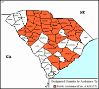 Map of Declared Counties for Disaster 1313