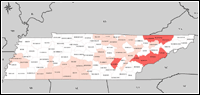 Map of Declared Counties for Disaster 1408