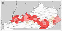 Map of Declared Counties for Disaster 1414