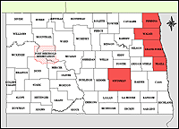 Map of Declared Counties for Disaster 1431