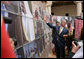 President George W. Bush points to a photo of his father, President George H.W. Bush, as he visits Al Murabba Palace and National History Museum Tuesday, Jan. 15, 2008, in Riyadh. White House photo by Chris Greenberg