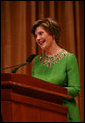 Mrs. Laura Bush addresses her remarks Friday evening, Sept. 26, 2006 in Washington, D.C., during the 2008 National Book Festival Gala Performance, an annual event celebrating books and literature. White House photo by Joyce N. Boghosian