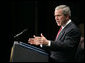 President George W. Bush delivers remarks on the Global War on Terror Friday, April 20, 2007 at East Grand Rapids High School in East Grand Rapids, Mich. White House photo by Eric Draper