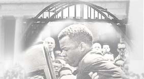 [graphic] Civil Rights Collage, John Lewis is arrested at the Edmund Pettus Bridge