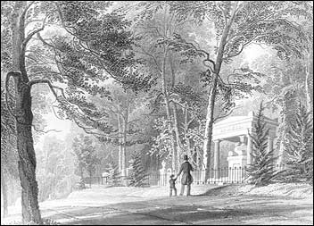 [Drawing] Mount Auburn Cemetery, 1847.