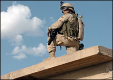 image of service member in Iraq