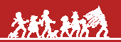 Silhouette of Children Marching With a Flag