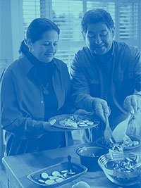 Image of a couple are preparing their food