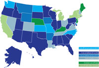 States by Kindergarten Age Cut-off Dates