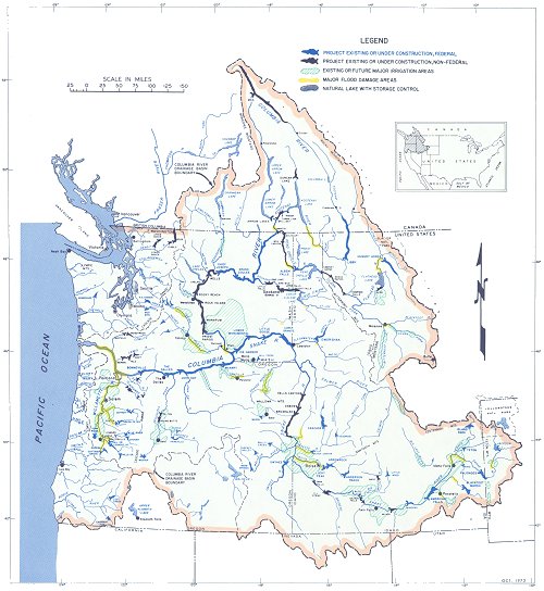 Columbia River and coastal basins map
