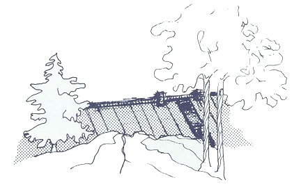 Artist's drawing of the dam