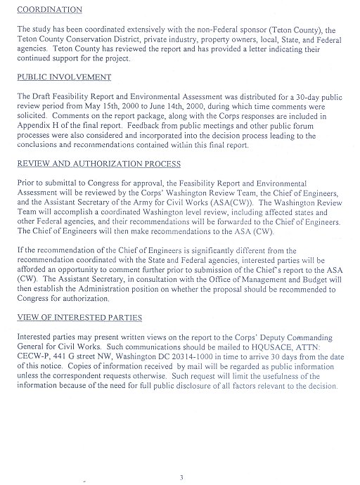 Notice of Completion for Feasibility Report - page 3