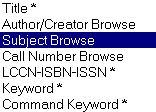 Image of Select Box with Subject Browse selected
