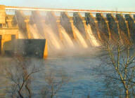 View from below the dam at Walter F. George Lake.