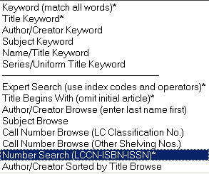 Number Search Screen