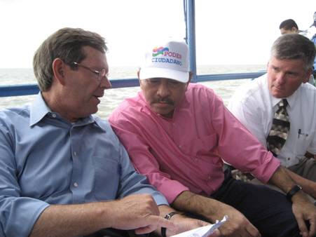 President Ortega brought Secretary Leavitt and Captain Craig Shepherd on a boat tour of Lake Nicaragua to work on a plan to analyze the condition of Lake Nicaragua