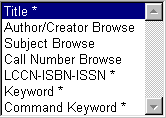 Image of the Search Type window