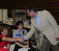 Secretary Leavitt with the Disaster Medical Assistance Team
