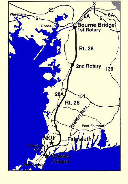Roadmap showing directions to the center on Cape Cod