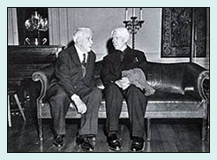 Robert Frost and Carl Sandburg in the Library of Congress' Whittall Pavilion, May 2, 1960