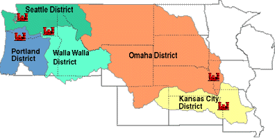 NWD Image Map - Portland, Seattle, Walla Walla, Omaha, and Kansas City Districts