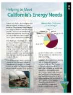 Helping to Meeting California's Energy Needs  - front cover of brochure