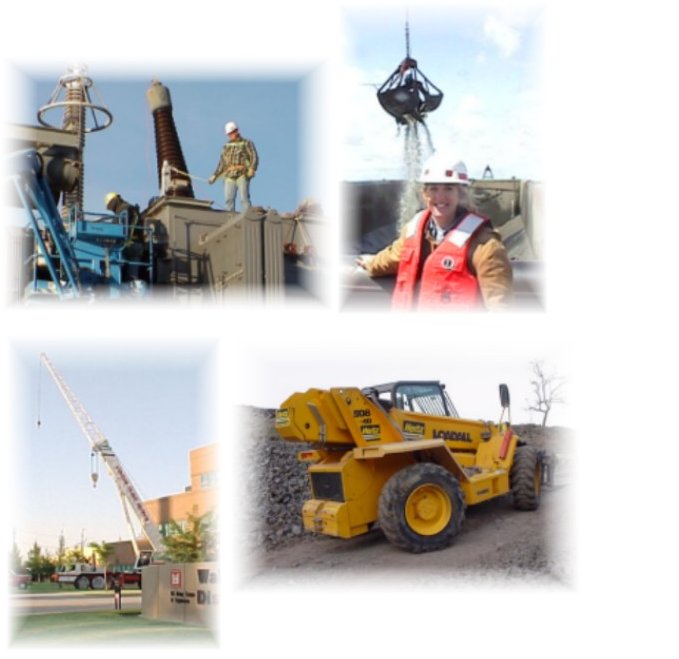 composite picture of construction 
		equipment