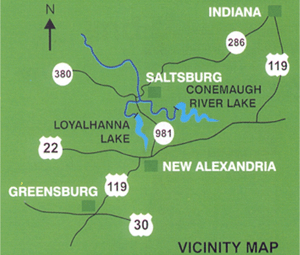 Vincinity Map of Loyalhanna Lake