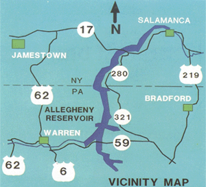 Graphic Vicinity Map of Kinzua Dam and Allegheny Reservoir