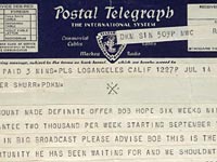 Telegram from Louis Shurr to Lester Shurr