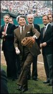 As a Chicago Cubs radio broadcaster in the mid-1930s for an Iowa station, President Ronald Reagan was an astute baseball spectator. He made several guest trips back to the radio booth, both during and after his presidency.