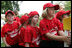 Members of the Luray, Virginia Red Wings watch from the bench Wednesday, June 27, 2007, during the first White House Tee Ball Game of the 2007 season as they go against the Bobcats from Cumberland, Maryland, on the South Lawn of the White House.